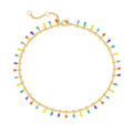 MTMY Gold Anklets for Women 14K Gold Plated Tiny Bead Anklet Colorful Tassel Foot Chain Dainty Adjustable Cute Summer Beach Boho Anklets Jewelry Gift - style: colorful tassel
