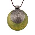 JAOYU Boho Necklace for Women Large Pendant Necklace Boho Long Choker Leather Gold Necklace Vintage Earthy Jewelry Trendy - style: Green Wooden Pendant