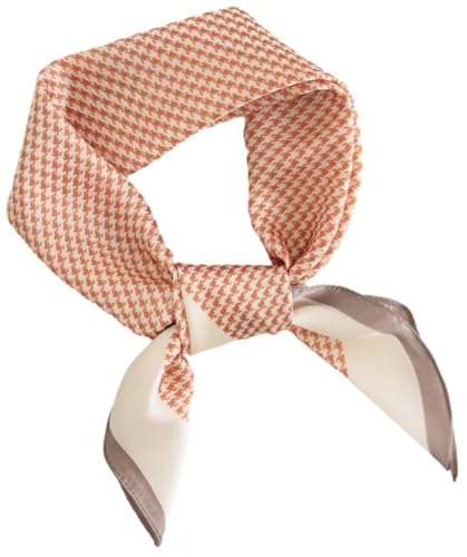 MINIDORA Satin Scarves for Women 27.5 × 27.5 inches Medium Square Elegant Silk Feeling Head Scarf - color: B004-light Orange