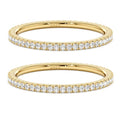 2mm 925 Sterling Silver Rings Gold Engagement Wedding Bands Eternity Cubic Zirconia Simulated Diamond 2pairs Stackable Ring for Women Size 5-10 - color: Gold