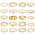 FAXHION 25 PCS Gold Stackable Rings Set for Women, Simple Twist Knuckle Finger Ring Trendy, Dainty Stacking Statement Thumb Rings Pack Jewelry Gift - color: Gold-Zircon