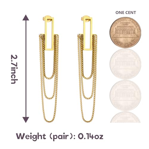 JUN MEIR'S 18K Gold Plated Drop Dangle Earrings for Women, Birthday Anniversary Jewelry Gifts for Wife, Mom, Best Friend - style: Fringe