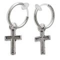 Silver Small for Women Comfortable Plastic Invisible Clip On Hoop Earrings Men Fake Nose Ring Faux Lip Septum Ring Fake Cartilage Earrings 12 mm Spike Cross Feather 15mm Unisex Gold Non Piercing Lobes - color: Small Cross