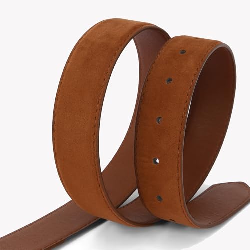 HOTWILL Women Suede Belt for Jeans Dresses Fashion Chunky Ladies Waist Belts with Gold Buckle - color: Brown, size: Small: 26"-28" (Pant 4-6)