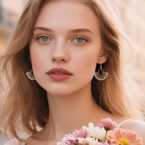 Silver/Gold Boho Dangle Statement Earrings for Women Trendy,Handmade Vintage Dainty Cute Long Drop Summer Earrings,fashion Accessories Jewelry Gifts - color: A58 Handmade Braided Rope Waterdrop Earrings