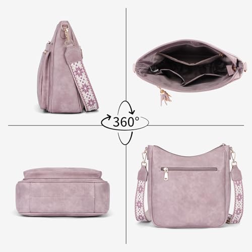 KITEVIUN Medium Crossbody Bags for Women Trendy, Women's Butterfly Shoulder Handbags with Tassel - color: 002-purple