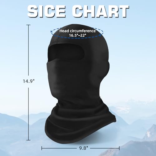 Xeoxarel 6 Pack Balaclava Ski Mask for Men/Women, Full Face Cover - color: 6 Pack Balaclava - Black