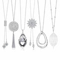 Jstyle 6Pcs Long Pendant Necklaces for Women Long Sweater Necklaces Silver Flower Tassel Disk Circle Leaf Statement Sweater Chain Necklace for Women Y Necklace Set Fashion Jewelry - style: Elegant Style