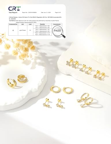 M MOOHAM Flat Back Earring Stacks for Women, Hypoallergenic 14k Real Gold Plated Hoop Stud Cartilage Earrings Stack Set Small Cute Helix Huggie Hoop Drop Earrings Trendy Jewelry Gifts for Women - color: 14K-Gold-Plated