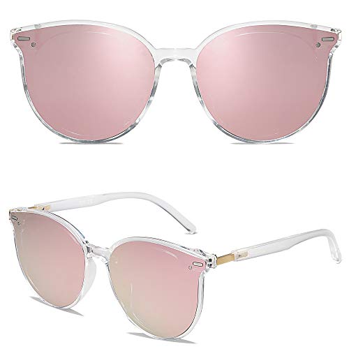 SOJOS Sunglasses Womens Trendy 2025 Classic Round Retro Vintage Shades Large Frame Sunnies SJ2067 - color: Clear