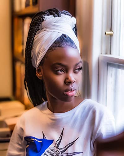 HOMELEX Head Wraps Turbans Stretch Jersey Knit Headwraps Wrap Turban Scarf Tie for Women - color: Wt