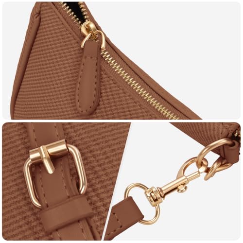 Small Shoulder Bags for Women Y2k Cute Shoulder Purse with Cherry Pendant Trendy Designer Handbag for Daily - color: A03-brown