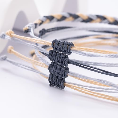 Sunflower Friendship Bracelets Boho Stackable String Bracelets Cute Trendy Gifts for Teen Girls Women - color: Grey Khaki