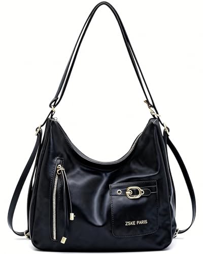 Y2K Trendy Purse for Women, Leather Buckle Punk Hobo Clutch Purses Bags for Ladies Top Handle Shoulder Bag - color: Bigblack