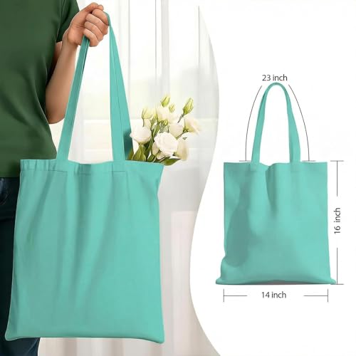 1 Pack Available Premium Canvas Reusable Tote Gift Bags,Made of Natural Canvas with Handle,Work,DIY,Shopping(Lake Green) - color: D1-lake Green 1 Pack