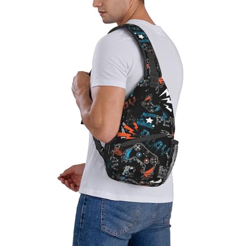 Sling Backpack For Men Hiking Daypack Crossbody Shoulder Bag Travel Chest Pack | Hiking - color: Game