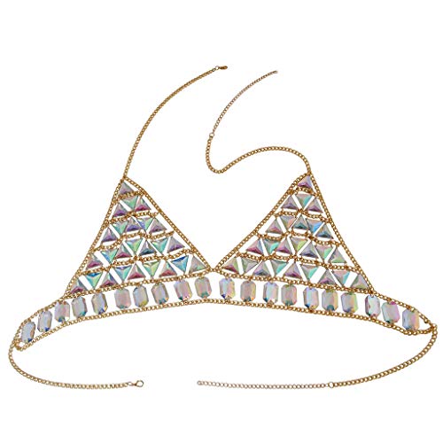 Women's Sexy Suit Body Chain - color: Gold Color Bra chain -099-2