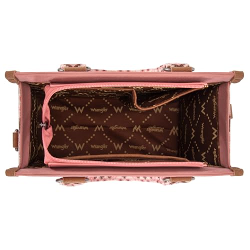 Montana West Wrangler Tote Bag for Women Aztec Western Retro Purse Top Handle Handbags - color: B-aztec-pink