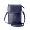 befen Genuine Leather Small Crossbody Bags for Women Cell Phone Bag Cross Body Purses,Silver Zipper - color: Navy Blue