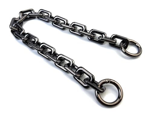 VersaKits 14.9'' Gunmetal Black Heavyweight Chunky Purse Chain Strap | Premium Zinc Alloy Luxury-Inspired Design Wear-Resistant Finish Easy Clip-On Installation DIY Bag Upgrades - color: Gunmetal Black, size: 14.9''(38cm)