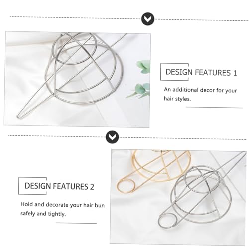 Metal Hair Bun Cage Fork Stick Silver Hollow Hairpin Hair Holder for Women
