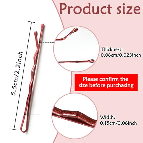 Reddish Brown Bobby Pins 330 Ct, YINGFENG 2.2Inch High Gloss Bobby Hair Pins for Styling, Comfortable, Lock In Style, Pain Free Hair Accessories for Women & Men, All Hair Types - color: Reddish Brown(2.2Inch)