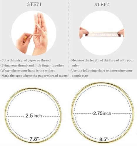 Glossy Thin Round Bangle Bracelet Set for Women, Set of 7 - color: Gold