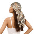 RIIQIICHY Women Head Hair Scarf Like Satin Silk Scarf Sleeping Hair Wrapping Night 27.5" - color: C004