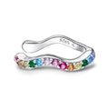 Colorful CZ Wave Ear Cuffs Cartilage Earrings Silver Plated Rainbow Crystal Rhinestone Non Piercing Clip On Wrap Earring Jewelry for Women