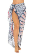 SHU-SHI Sarong Wraps for Women Long Beach Cover ups Pareo Bathing Suit Wrap Skirt Mandala Sarongs Coverup - color: Gray/Orange