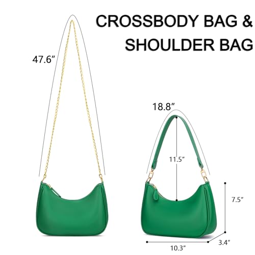 KKXIU Shoulder Bag for Women Cute Hobo Purses and Handbags Retro Clutch Underarm Purse | Cute - color: Green