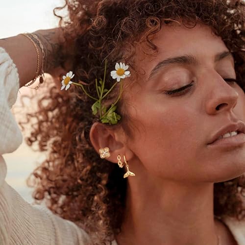 MYEARS Women Earrings Gold Huggie Hoop 14K Small Simple Hypoallergenic Everyday Jewelry - style: O Link