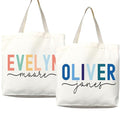 Personalized Custom Name Tote Bag - Premium Canvas, Reusable - Gift for Women, Bridesmaids, Teachers, Nurses - style: Medium Bag + Matching Pouch