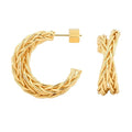 RENAIZ Bold Statement Hoop & Stud Earrings for Women – 14K Gold & Rhodium Plated Maximalist Jewelry, Chunky Geometric Boho Earrings, Hypoallergenic Non-Tarnish Trendy Gift - color: Yellow Gold, style: Twisted Rope Chunky