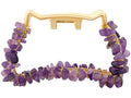 MINACHI Boho Hair Claw with Created Amethyst Chips, Handmade Gold Tone Hair Clip for Women - color: Hair Claws AIR.004