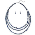 Errally Layered Beaded Statement Necklace Multi Strand Crystal Beads Collar Necklace and Earring Sets for Women Fashion Costume Jewelry Set Gifts for Her - color: 15-Blue
