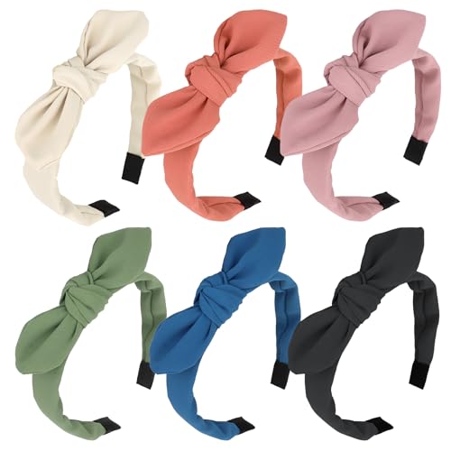 Jaciya Headbands for Girls Women Hair Accessories Thin Headband with Bow Knotted Head Band Bunny Ears Hairband - color: Color 1
