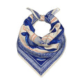 Head Scarf Hair Neck Scarves for Women Fashion Silk Satin Purse Bag Scarfs Handbags Bandana Neckerchief - color: Fish Beige Blue