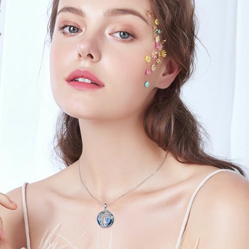 POPLYKE Mothers Day Gifts for Mom Her Wife Tree of Life Necklace 925 Sterling Silver Birthstone Pendant with Crystal Anniversary Birthday Wedding Jewelry for Women - color: 12-Dec-Blue Topaz, style: White Gold Plated-Blue Crystal