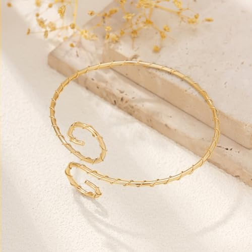 Long tiantian Gold Arm Cuff Upper for Women Bangle Bracelets Upper Arm Cuff Bracelet Trendy Armband Beach Jewelry Trendy Stuff Gifts - color: C4:gold Arm Cuff