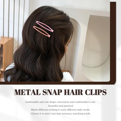 16 PCS Snap Hair Clips Metal Barrettes for Women Non Slip Barrettes for Thick and Thin Fine Hair,Bright Multiple Red,2.36 x 0.43 Inches. - color: Bright Multiple Red