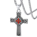 FaithHeart Knights Templar Necklace for Men, Christian Necklace for Men Stainless Steel Pendant Neckalces Christian Gifts with Gift Box - color: 05. Cross-Silver(Custom)