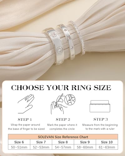 Silver Gold Rings for Women Non Tarnish 14K Gold Plated Stackable Rings for Women Stacking Thumb Pinky Eternity Cubic Zirconia Engagement Wedding Band Ring Set Woman Jewelry 1.5mm 2.5mm 5mm - color: C-Silver Love Rings