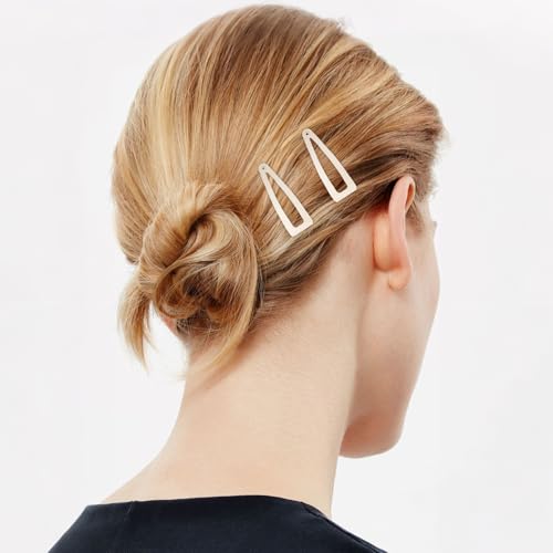 10 Pcs Double Grip Hair Clips, Sightor Metal Snap Hair Clips Hair Barrettes for Women Hair Making Salon Supplies Hair Accessories (Beige) - color: Beige