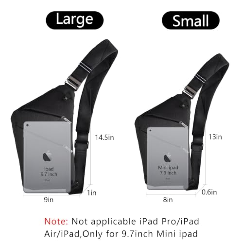 OSOCE Crossbody Sling Bag, Water-Resistant Anti Theft Chest Pack, Minimalist Commuter Daypack for Travel Hiking Work - color: 1.0 Dark Black, size: Small