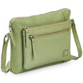 Leather Crossbody Bags for Women Small Soft Genuine Pebbled Sling Shoulder Handbag Crossover Purse with Full Adjustable Strap (Sage Nappa) - color: Sage Nappa