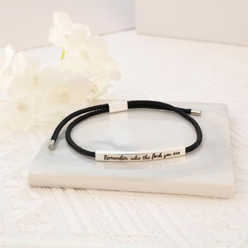 LINY Inspirational Gifts for Women Men, Dont Let The Hard Days Win Gifts, Motivational Inspirational Tube Bracelets Friendship Birthday Meaningful Gift for Friends Female - color: 2Pcs Remember Who-Tube Black+Silver