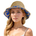Floppy Big Beach Straw Hats for Women Foldable Summer Wide Brim Packable Sun Hat Womens Travel Straw Fedora Hat - color: Floral-1