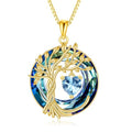 POPLYKE Mothers Day Gifts for Mom Her Wife Tree of Life Necklace 925 Sterling Silver Birthstone Pendant with Crystal Anniversary Birthday Wedding Jewelry for Women - color: 03-Mar-Aquamarine, style: 18K Gold Plated-Blue Crystal