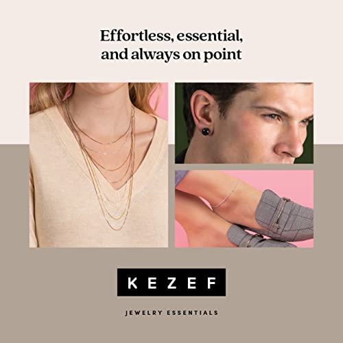 KEZEF 925 Sterling Silver Box Chain Necklace for Women & Men, 0.7mm Thin Chain Necklace, Available in Sterling Silver, Gold Plated & Rose Gold Plated Finishes, Made in Italy - color: 18kt Gold, size: 19 Inch